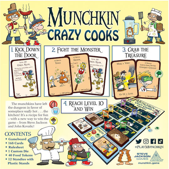 Настолна игра Munchkin Crazy Cooks за 3-6 играчи 12+ години (EN) Steve Jackson Games