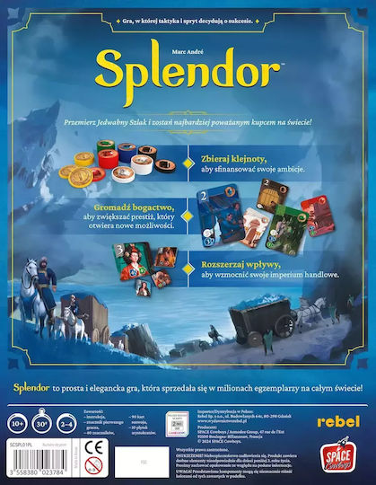 Board Game Splendor (pl) for 2-4 Players 10+ Years Old (PL) Rebel Games