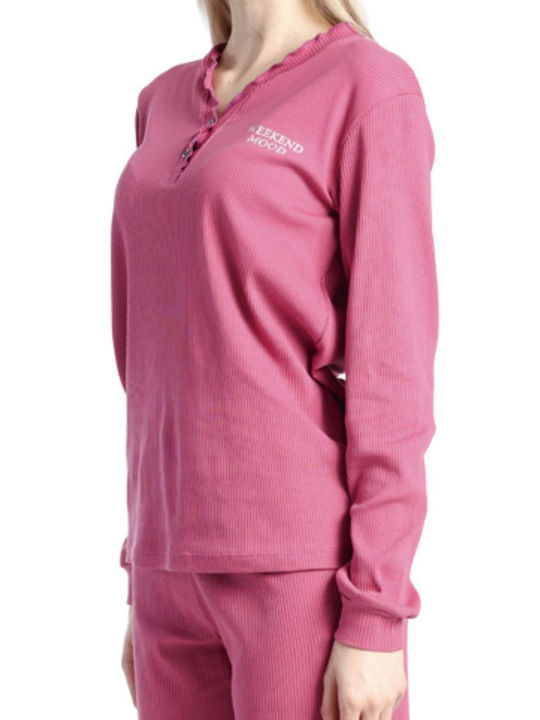 Dreams by Joyce Winter Damen Pyjama-Set Rosa
