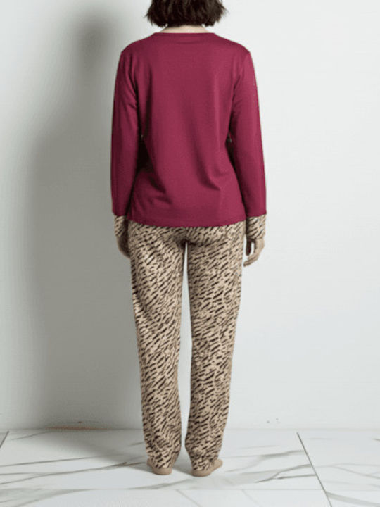 Cool Set Pijamale pentru Femei Burgundy