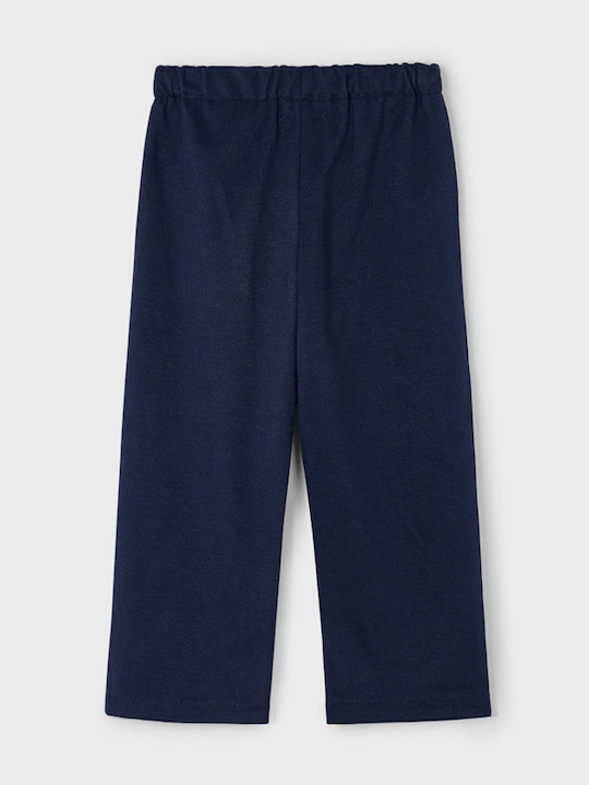 Kinder Schlaghose Stoff Marineblau Lang