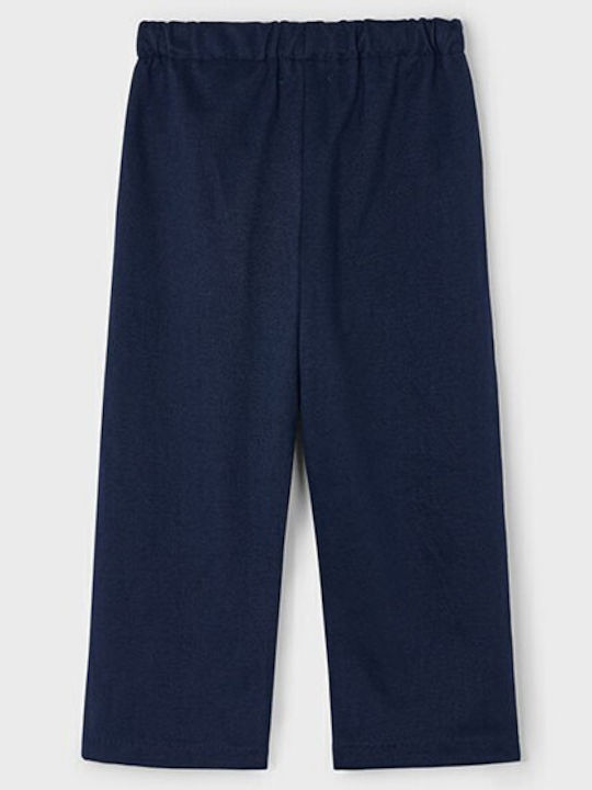 Kinder Schlaghose Stoff Marineblau Lang