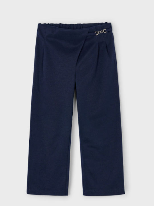 Kinder Schlaghose Stoff Marineblau Lang