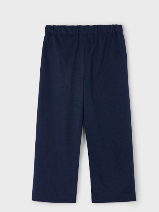Kinder Schlaghose Stoff Marineblau Lang