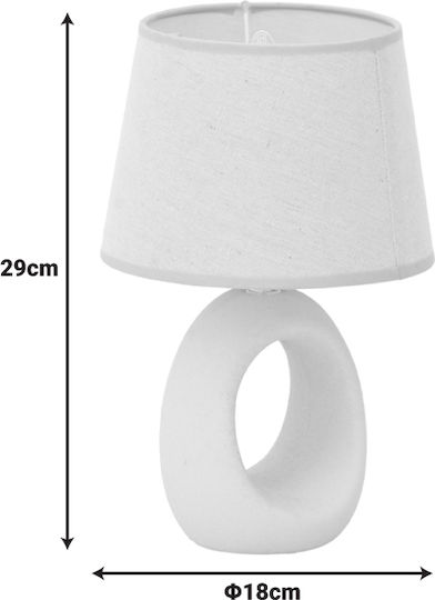 Pakketo Ceramic Table Lamp for Socket E14 with Beige Shade and Black Base