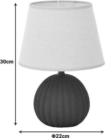 Pakketo Ceramic Table Lamp for Socket E14 with Beige Shade and Black Base