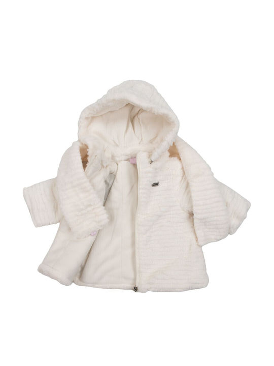 Kids' Fur with Hood Ecru