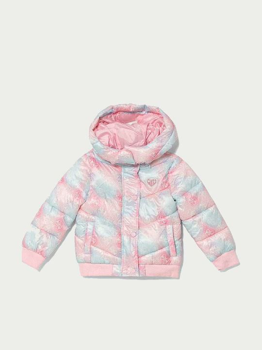 Kinder Freizeitjacke mit Kapuze Light blue-pink