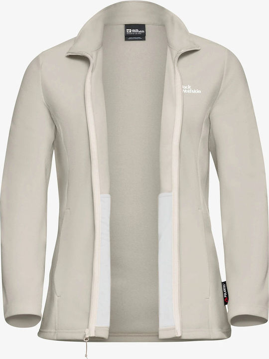 Fleece Γυναικεία Ζακέτα σε Μπεζ Χρώμα