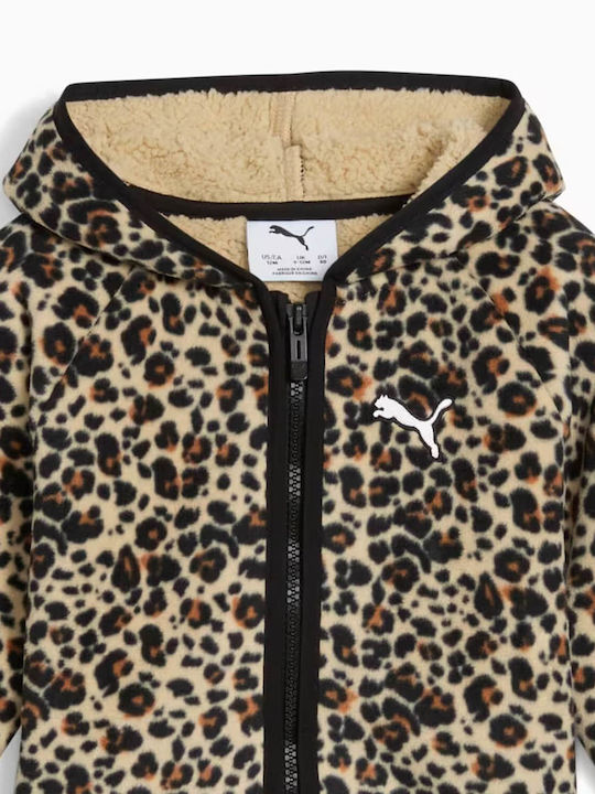 Kids' Sports Jacket Short with Hood Brown Minicats