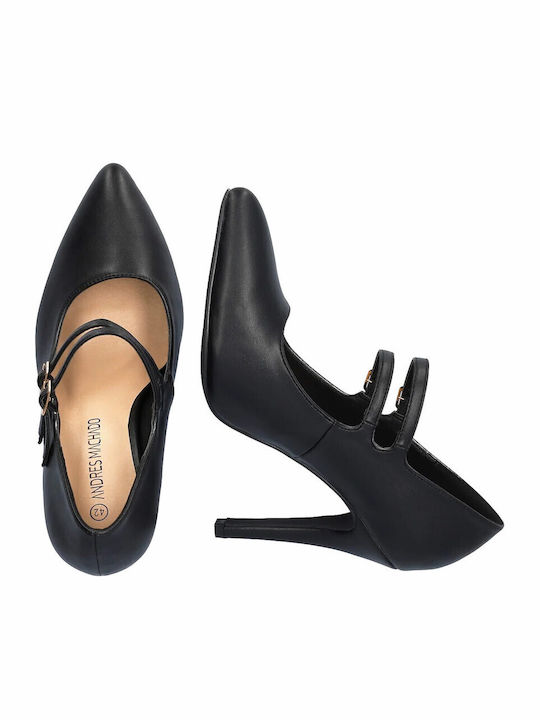 Pumps mit Riemchen & hoher Absatz Schwarz