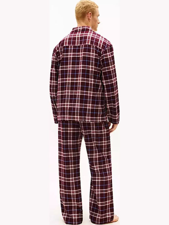 Tommy Hilfiger Men's Winter Pajamas Set Burgundy