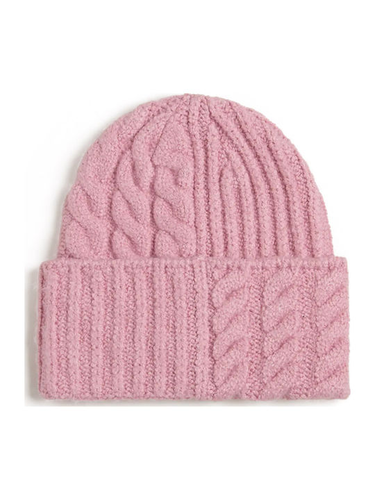 Cuff Beanie Ανδρικός Σκούφος Πλεκτός σε Ροζ χρώμα