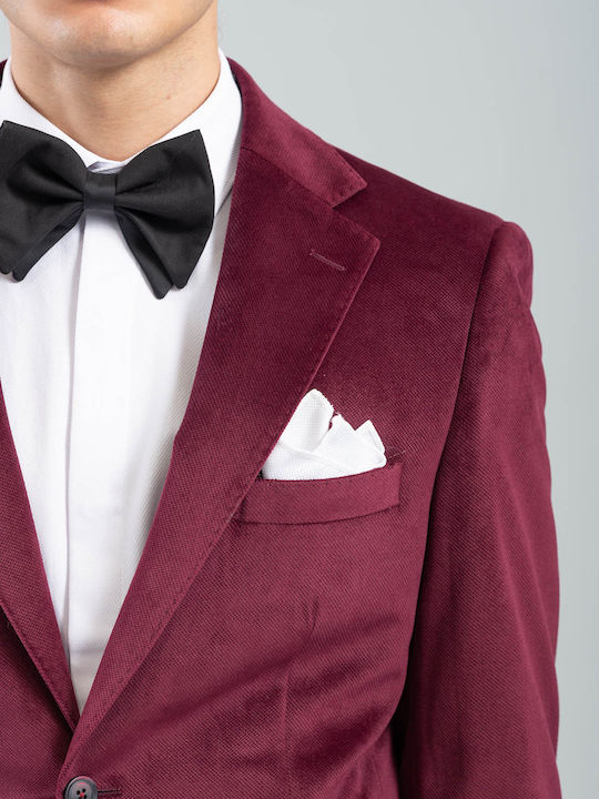 Men's Winter Suit Jacket Slim Fit Burgundy
