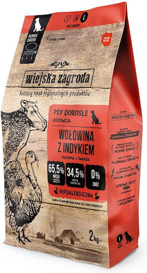 Wiejska Zagroda 2kg Trockenfutter für Hunde mit Rindfleisch und Türkei