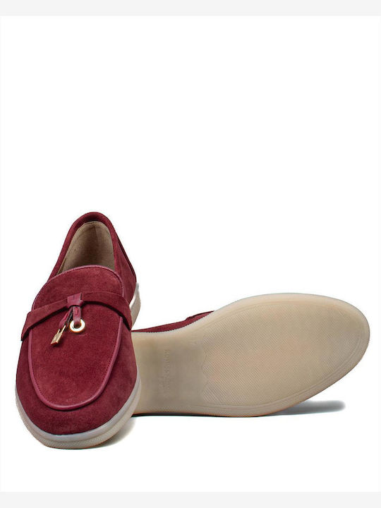 Women's Loafers in Burgundy Color