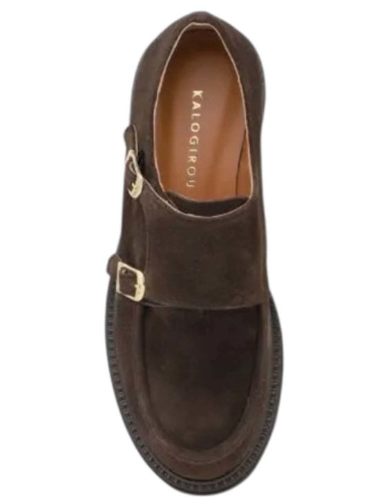 Leather Women's Moccasins in Brown Color