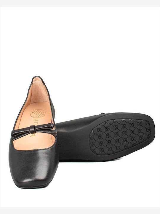 Leather Ballerinas Black