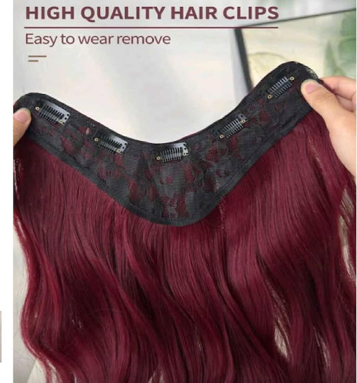 Hairpieces with Clip in Red Color 55.88cm
