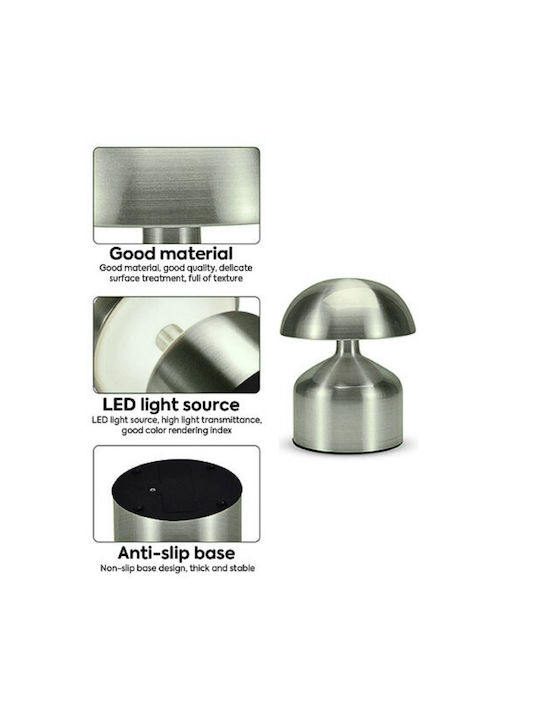 Uncle George Decorative Lamp Mushroom Silver