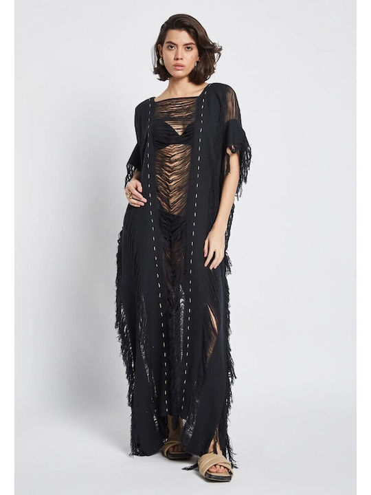 Be Sunset Women's Caftan Beachwear Black