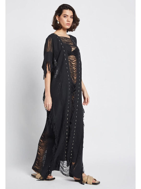 Be Sunset Women's Caftan Beachwear Black