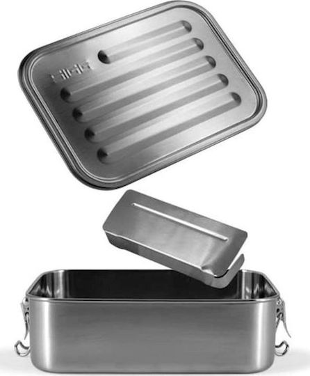 Sigg Gemstone Food Container Inox Grey with Compartments 6.8x14.7cm