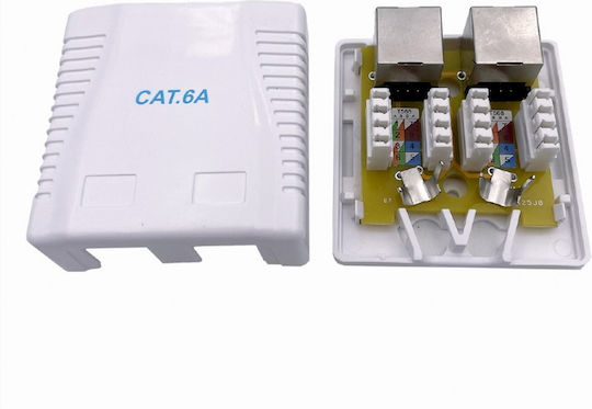 Cablexpert Cat6a Ftp Double Port Surface Mount Box White