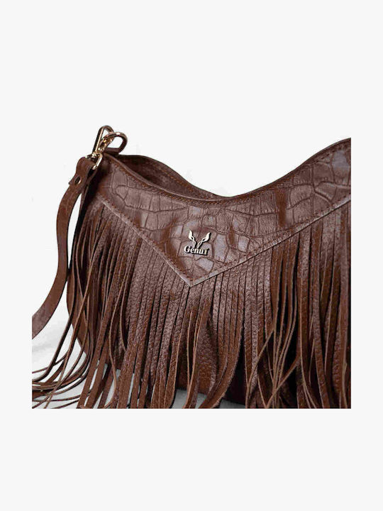 Leder Damentasche Schultertasche Braun