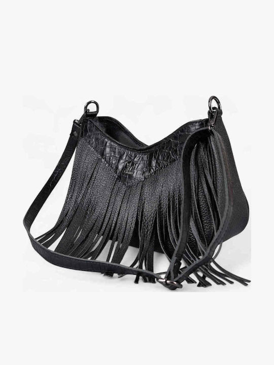 Leather Women's Hobo Bag Black