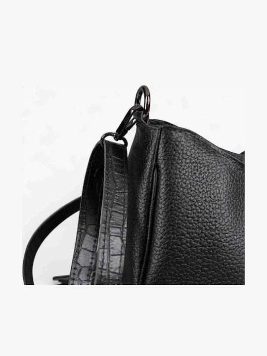 Leather Women's Hobo Bag Black