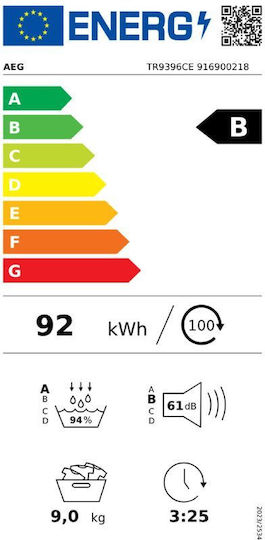 AEG TR9396CE Tumble Dryer 9kg with Heat Pump