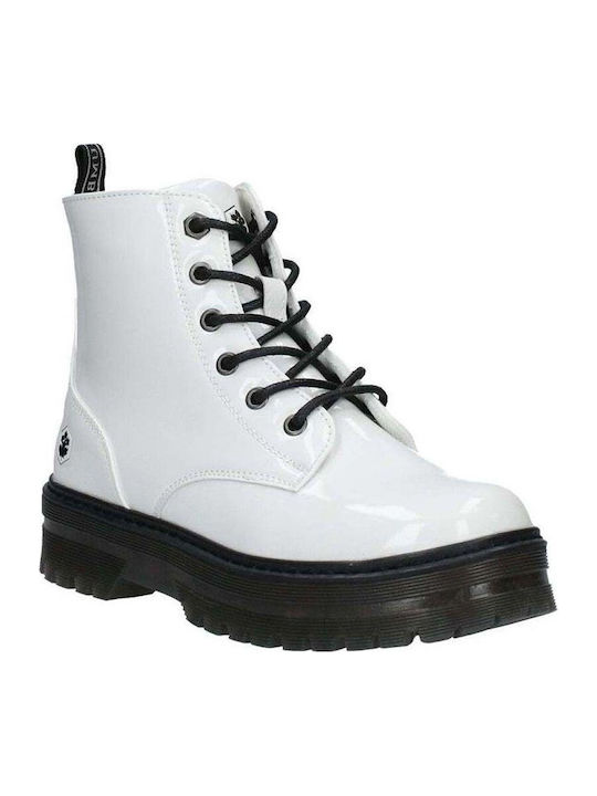 Elinor Kids Boots from Patent Leather with Zipper White