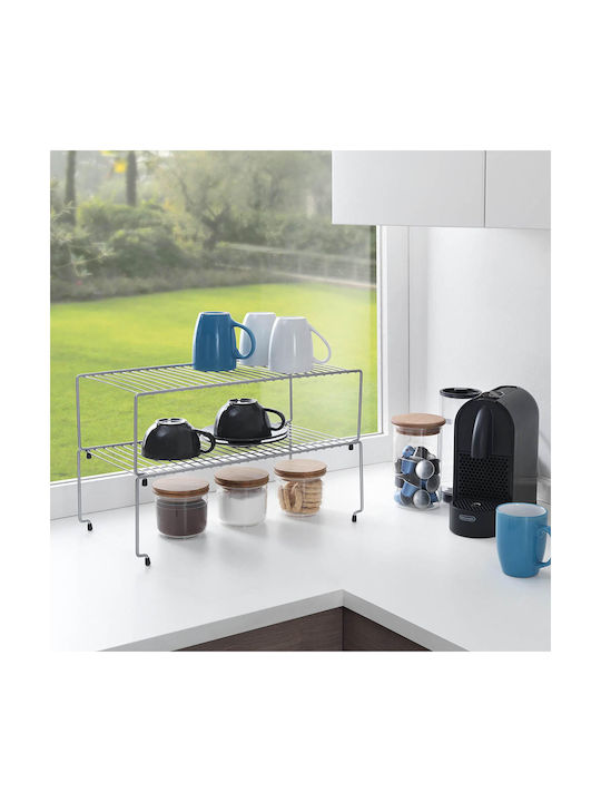 Metaltex Brooklyn Kitchen Organizer Racks Metallic in Silver Colour 23x47x15cm