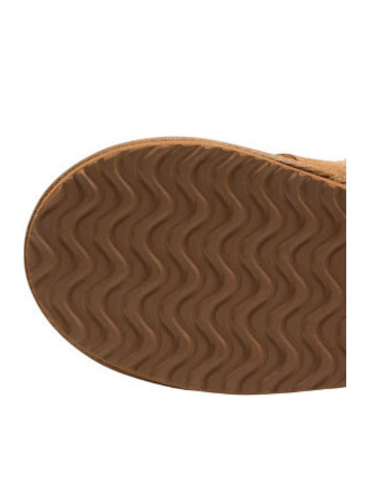 Winter Women's Slippers with Brown Fur