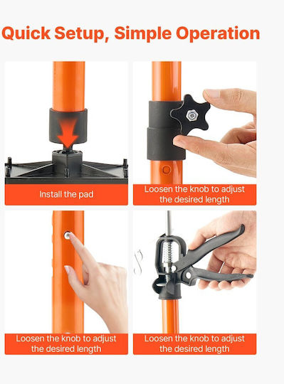 Vevor Cabinet Jack Support Post 2 Pieces Telescopic Quick Support Steel Rod 54-155 Cm Adjustable Third Hand System Capacity Up To 70 Kg Cabinet Installation Drywall Lifting Load Bars
