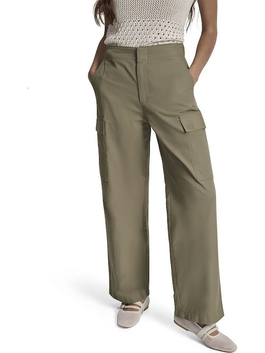 Damen Stoff Cargo Hose Khaki