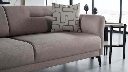 Truva Τριθέσιος Καναπές Brown 215x91x83εκ.