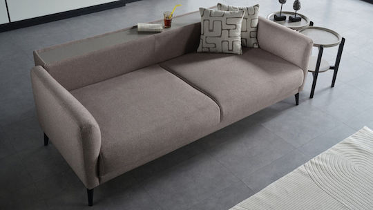 Truva Τριθέσιος Καναπές Brown 215x91x83εκ.