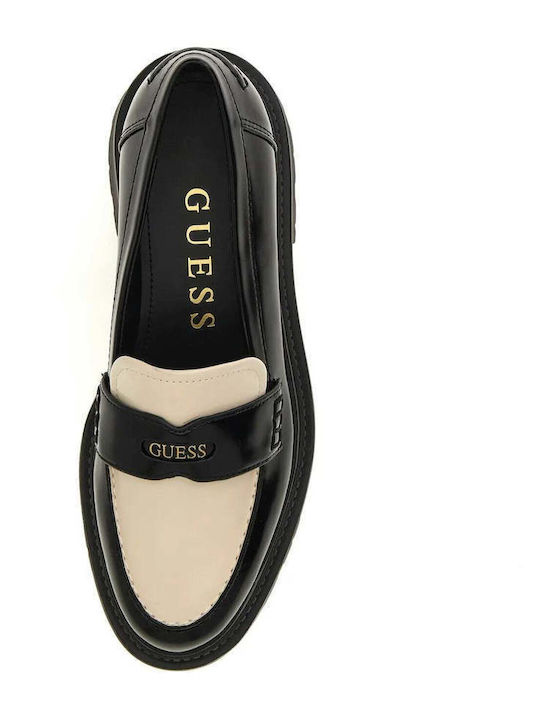 Finda2 Λουστρίνι Γυναικεία Loafers Μαύρο-Εκρού