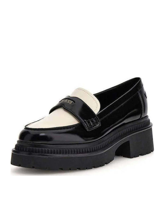 Finda2 Λουστρίνι Γυναικεία Loafers Μαύρο-Εκρού