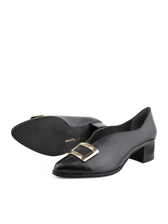 Leather Black Low Heels