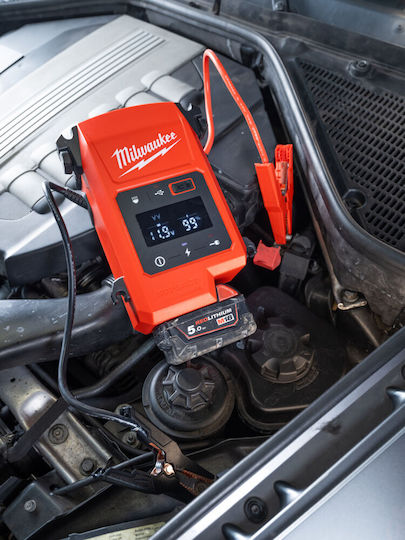 Milwaukee M18 JS2000-0 Φορητός Εκκινητής Μπαταρίας Αυτοκινήτου με Power Bank / USB / Φακό 18V