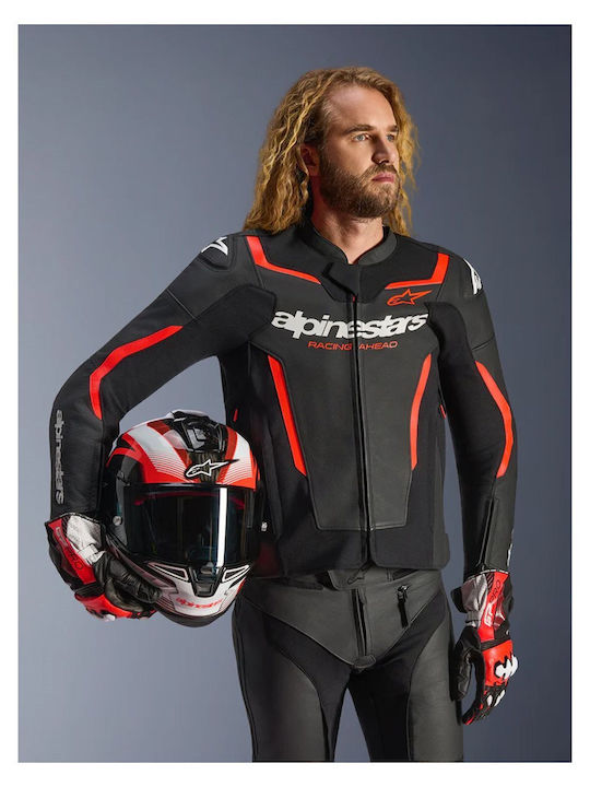 Alpinestars GP Force V2 Men's Motorcycle Jacket Leather 4 Seasons Black/Red