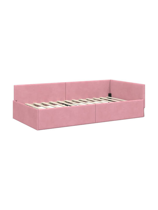 Einzelbett Rosa mit Lattenrost für Matratze 90x190cm