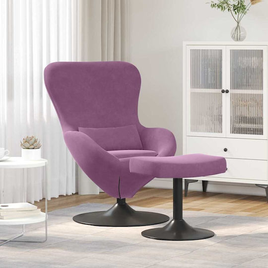Sessel mit Fußhocker Samt Lila 63x73x90cm
