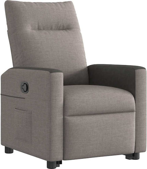 Sessel mit Fußhocker Taupe 50x54x100cm