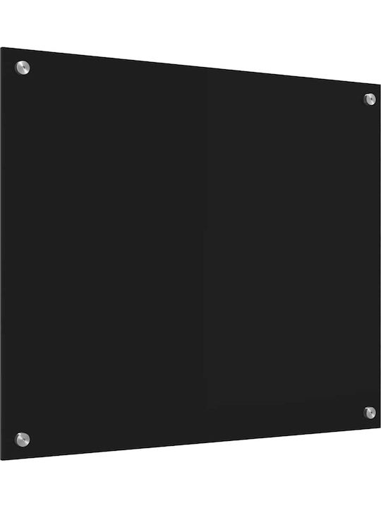 Vidaxl Kitchen Back Panel Black 70 x 60 x 0.8 cm Tempered Glass