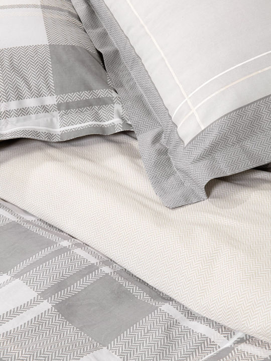 Nima Arthur Σετ Σεντόνια Μονά 170x260εκ. Grey-beige (3τμχ)