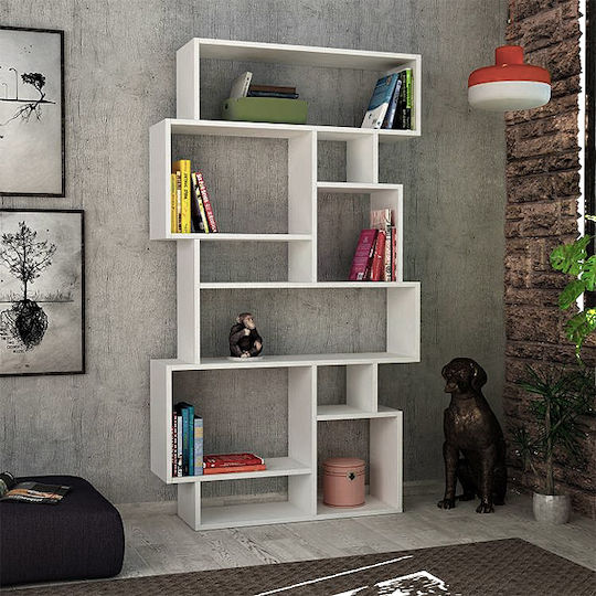 Bookcase Karmato White 96x25.5x168.5cm